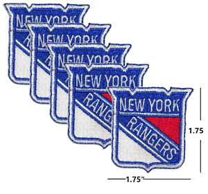 LOT of 5 New York Rangers NHL Hockey 100% Embroidered Iron On Badge Emblem Patch
