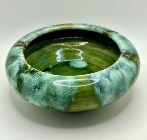 VINTAGE Brush MCCOY MCM Glazed Ceramic Bulb Bowl Planter Green Blue 6”