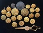 LOT OF MIXED MILITARY NAVY BUTTONS PINS BADGES