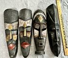Set of 4 Hand Made In Ghana African Masks Wall Art