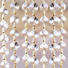 10FT Clear Crystal 14mm Octagon Garland Chain Gold Connectors Wedding Decor DIY