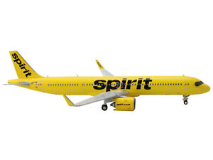 Airbus A321neo Commercial Aircraft Spirit Airlines Yellow 1/400 Diecast Model Ai