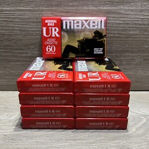 New ListingMaxell UR 60 Minute Lot of 9 Blank Audio Cassette Tapes Normal Bias SEALED