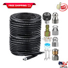 200' Sewer Jetter Kit for Pressure Washer 5800PSI Drain Cleaner Hose 1/4
