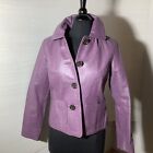 Chico's- Purple Ostrich- Lightweight Leather Jacket- Lined- Size 0.5 (Small)
