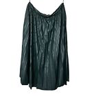See n Be Seen Skirt Women 1X Green Faux Leather Midi A Line New Pleated