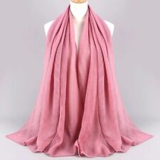 Fashion Pleated Maxi Crinkled Hijabs Scarf Soft Shawl Muslim Hijab Wrinkle Wraps