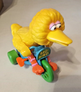 Vintage Muppets Sesame Street Big Bird On Tricycle Wind Up 7 Inch Toy 1980's