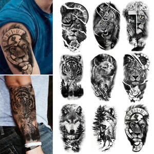 Cross Lion Waterproof Temporary Tattoo Sticker Fake Tatoo Body Art Arm Men Women