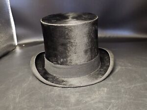 Antique Melusine Beaver Felt Silk Finish Top Hat  John Cavanagh Park Ave NY