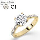 Round Solitaire  14K Yellow Gold Engagement Ring, 1.00ct,Lab-grown IGI Certified