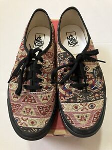 Vans Authentic 44D(Tapestry)Multi 1/black Mens Size 10 With Box