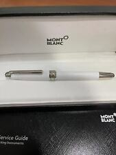 Montblanc Meisterstack 163 White Platinum Classique Trim Rollerball Pen With Box