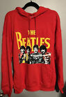 Beatles Hoodie Red Yellow Sweatshirt Pullover Graphic Beatles Size XXL