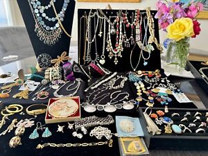 Vintage Jewelry Lot Over 100 Pcs. Estate Collection Sterling