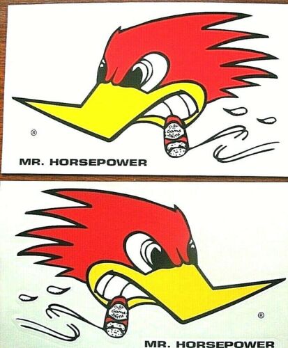 2 ~ LARGE Mr. Horsepower Clay Smith Car Decals 10 3/4