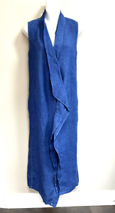 NWT~ Elemente Clemente  100% Linen Shift Tunic Dress  Blue Pockets ~  0 US 0/2