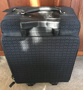 Vintage Coach Signature Rolling Suitcase Black