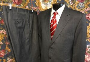 Coppley Gray Sharkskin Suit in Minelli Style Primo Wool Fabric 48S