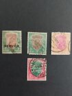 India Stamps King George V Used     1P, Service 1R, 2Rs & 10Rs