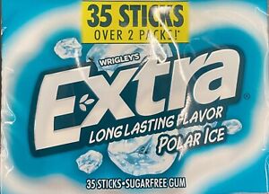 Wrigley's EXTRA POLAR ICE Sugar Free Gum 1 PACK - 35 Sticks Pack - FREE SHIP