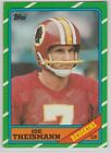 1986 Topps #171 Joe Theismann Washington Redskins Notre Dame