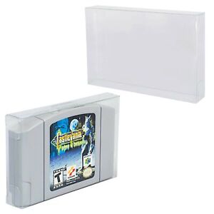 25 N64 Cart Clear Protectors - EVORETRO Nintendo 64 Cartridge Case box Display