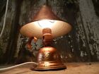 Vintage hammered Copper Chamber Lamp Style Candle Holder Candlestick electric
