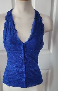 Bebe Hook Front Lace Top Rare Find
