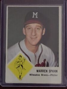1963 Fleer #45 Warren Spahn, HOF, Braves, Ex, Nice Looking Card