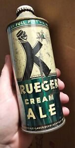 New Listing Krueger brewing Cream Ale 16oz. K-man Cone top can Full Pint Very Rare Can