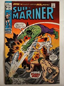 Sub-Mariner #34 (FN/FN+) 1st Defenders Team-Up 🔑 Hulk Sal Buscema Marvel 1971