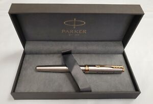 Parker Sonnet Rollerball Pen in Stainless Steel with Gold Trim, Engraved