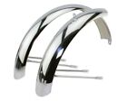26 X 4.00 FAT LOWRIDER BICYCLE CLASSIC STANDARD STEEL FENDER SET IN CHROME.