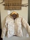 Cloudveil Womens Primaloft Ivory Quilted Zip Front Jacket Size S Pockets