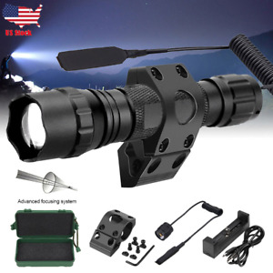90000LM Tactical Police Gun Flashlight +M-Lok Rail Mount+Switch for Hunting