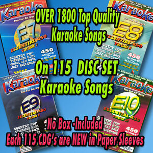 Karaoke Essentials Chartbuster 115 Disc SET- E-7 & E-8 & E-9 & E-10 SETS CD+G