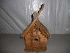 Vintage Handmade Rustic Wood birdhouse with handle Decorative