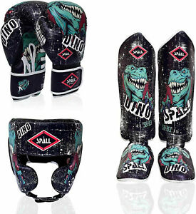 Boxing Training Set Boxing Gloves Shin Pads with Head Gear Sparring UFC All In 1