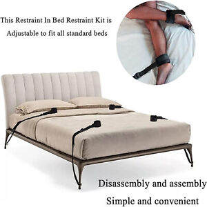 Bed Restraints Sex Tie Downs Mattress Bed Set Legs Arms Set Wrist Ankle Straps