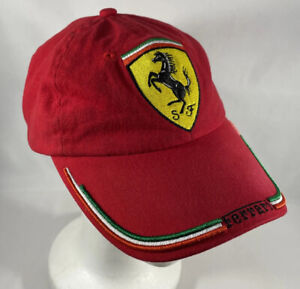 Ferrari Hat Classic Logo Original Red Strapback Baseball Cap Embroidered
