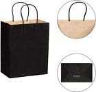 Black Paper Bags with Handles 6.25x3.5x8 100Pcs. Paper Shopping Bag,Bulk Gift.