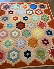 Vintage hand stitched Quilt Bright Colors 93”x 78 1/2”. Clean And In Great Shape