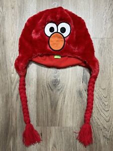 2011 Sesame Street Elmo Red Tassels Beanie Hat