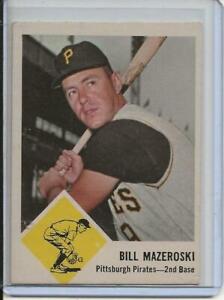 1963 Fleer Baseball Card Bill Mazeroski 2nd Base Pittsburgh Pirates NR MINT # 59