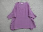 Pilcro Sweater 3X Womens Plus Size Pink Round Neck Relaxed Fit Stretch Knit Logo