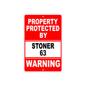 Property Protected By STONER 63 Gun Pistol Rifle Warning Ammo Aluminum Sign