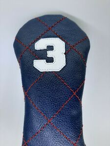 Golf 3 wood head cover 100% genuine leather.