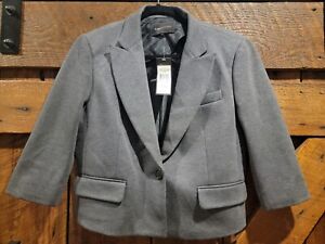 NWT BCBG Maxazria Natalia Women’s Medium Gray 1-Button The Crop Blazer Jacket