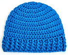 Beanie Baby Boy 3-6 Months Hat Cap 1 Each Handmade Crochet Solid Cobalt Blue
